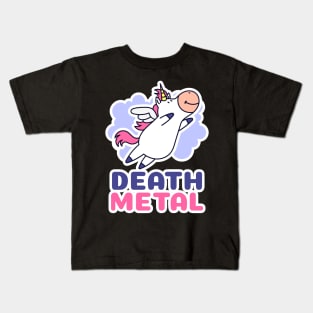 Death metal happy pink and purple unicorn joke Kids T-Shirt